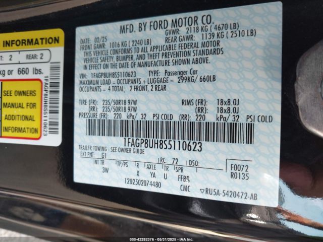 1FAGP8UH8S5110623 Ford Mustang Ecoboost Premium