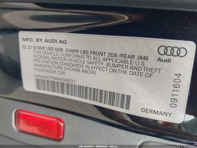 2022 AUDI A5 SPORTBACK WAUFACF54NA028037 Photo 8