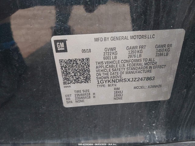 2018 CADILLAC XT5 1GYKNDRSXJZ247863 Photo 8