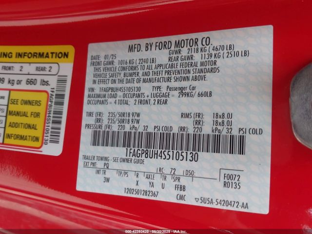 1FAGP8UH4S5105130 Ford Mustang Ecoboost Premium