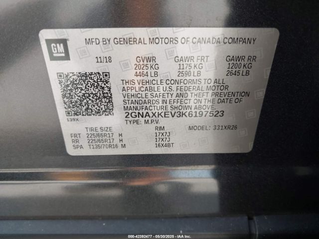 2019 CHEVROLET EQUINOX 2GNAXKEV3K6197523 Photo 8