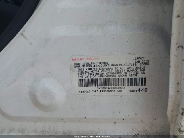 2012 MITSUBISHI LANCER JA32V2FW0CU020567 Photo 8