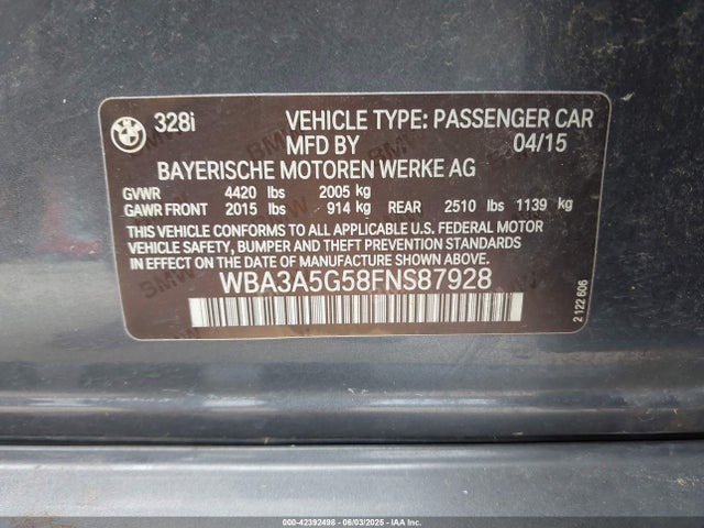 WBA3A5G58FNS87928 BMW 2015