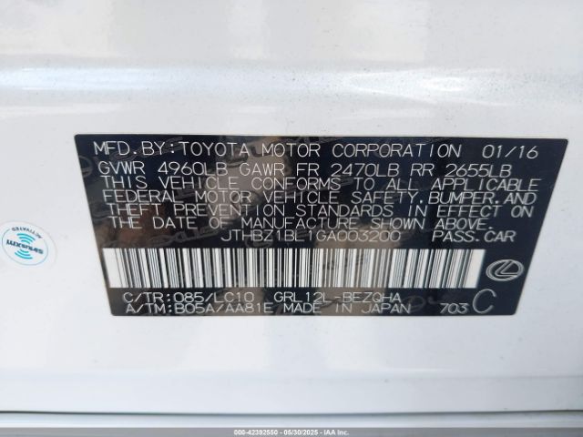 2016 LEXUS GS 350 JTHBZ1BL1GA003200 Photo 8
