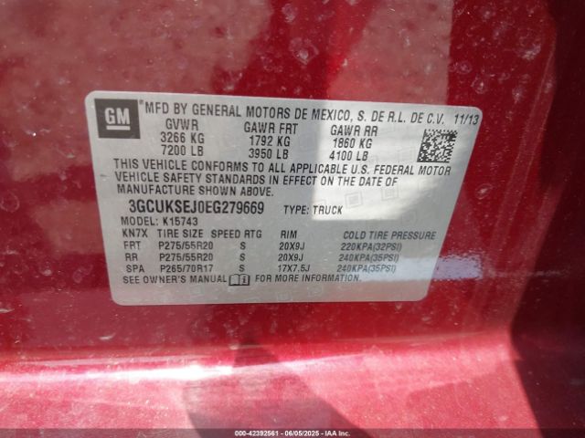 3GCUKSEJ0EG279669 Chevrolet Silverado 1500 1lz