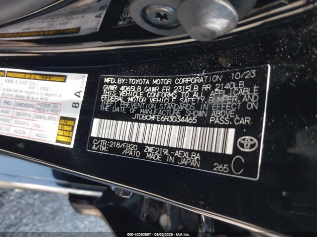 JTDBCMFE6R3034465 Toyota 2zr-fxe