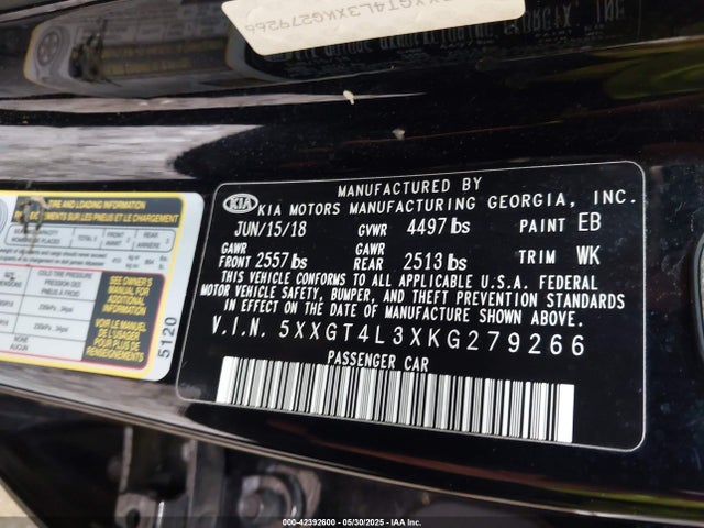 5XXGT4L3XKG279266 KIA gdi
