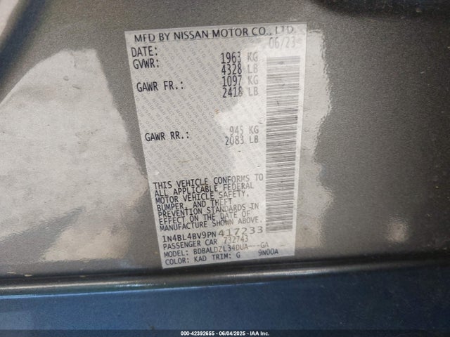 Nissan 2023 2023 1N4BL4BV9PN417233 Image 9