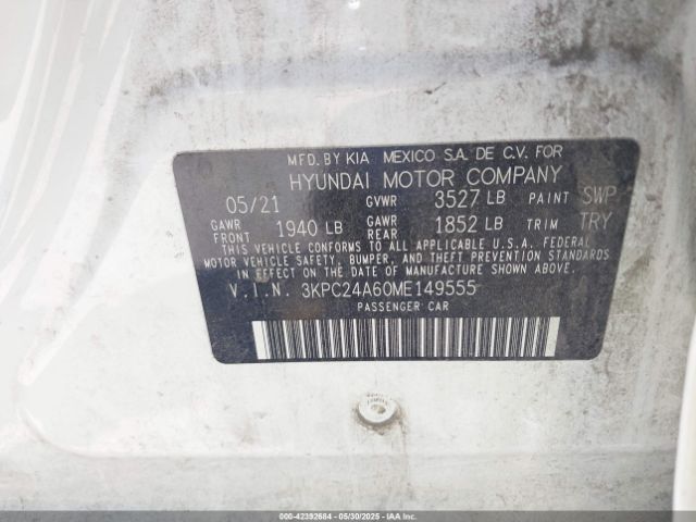 3KPC24A60ME149555 Hyundai ACCENT SE