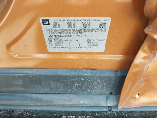 2018 CHEVROLET EQUINOX 2GNAXHEV3J6159694 Photo 8