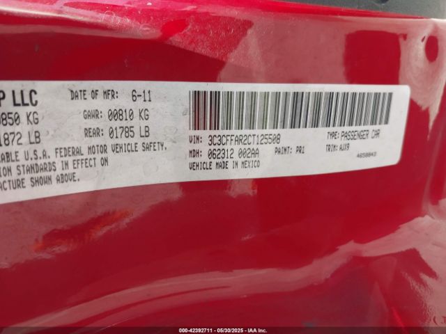 2012 FIAT 500 3C3CFFAR2CT125508 Photo 8