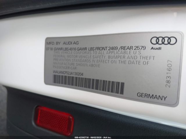 2018 AUDI A5 WAUANCF52JA130204 Photo 8