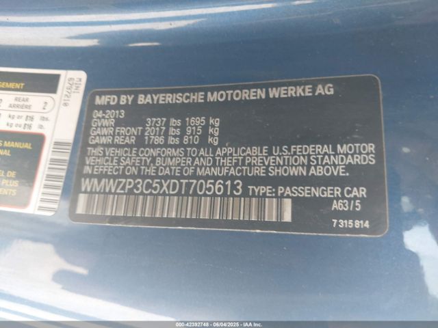 2013 MINI CONVERTIBLE WMWZP3C5XDT705613 Photo 8