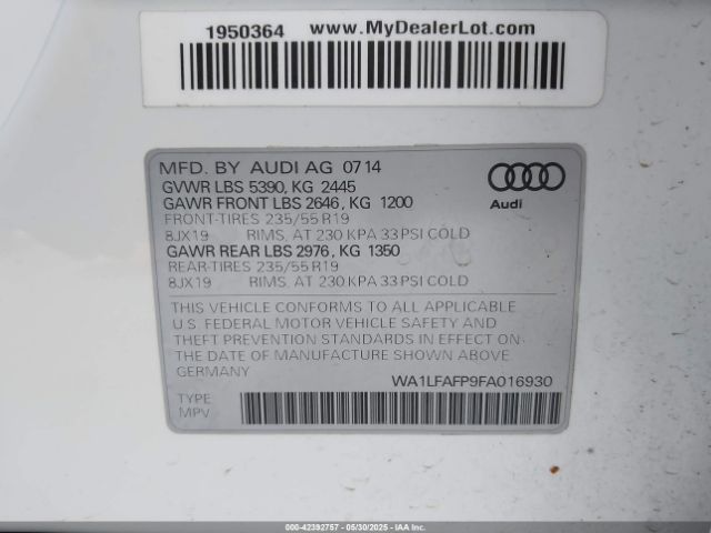 2015 AUDI Q5 WA1LFAFP9FA016930 Photo 8
