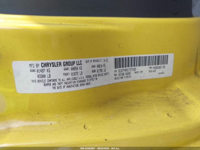 2012 FIAT 500 3C3CFFAR5CT277329 Photo 8