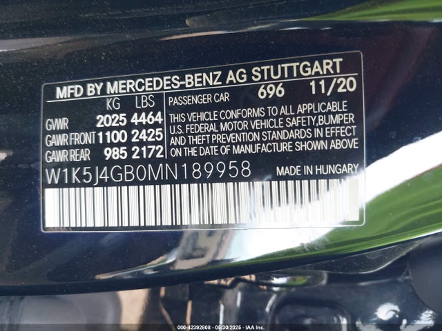 W1K5J4GB0MN189958 Mercedes-Benz m260