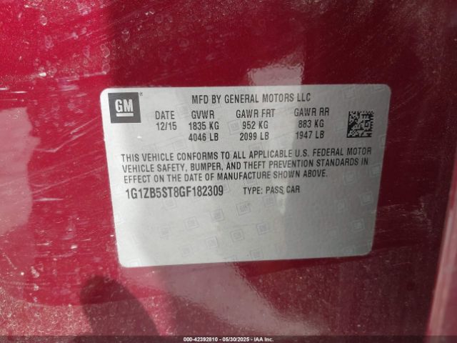 2016 CHEVROLET MALIBU 1G1ZB5ST8GF182309 Photo 8