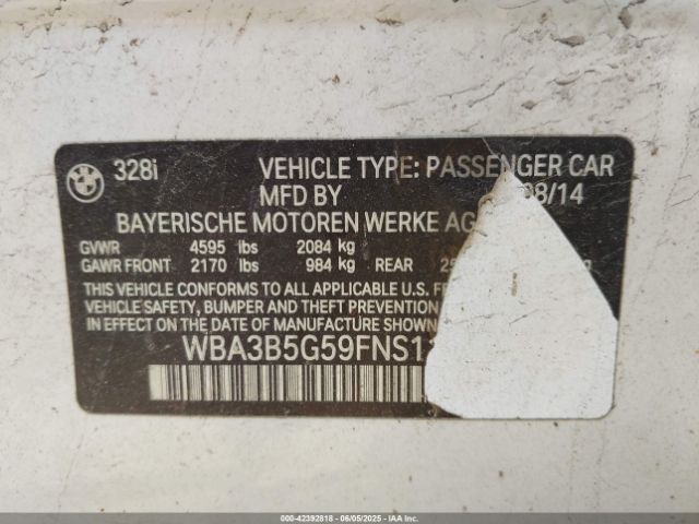 2015 BMW 328I WBA3B5G59FNS11759 Photo 8
