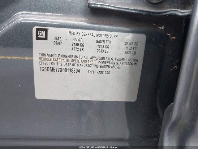 2008 CADILLAC CTS 1G6DM577X80118304 Photo 8