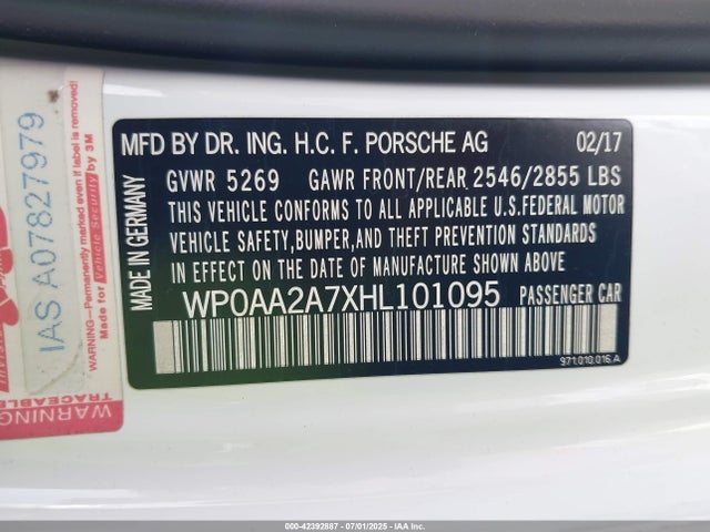 2017 PORSCHE PANAMERA WP0AA2A7XHL101095 Photo 8