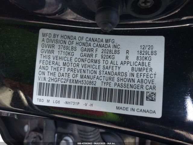 2HGFC2F8XMH530862 Honda k20c2