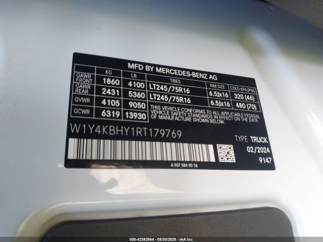 2024 MERCEDES-BENZ SPRINTER 2500 W1Y4KBHY1RT179769 Photo 8
