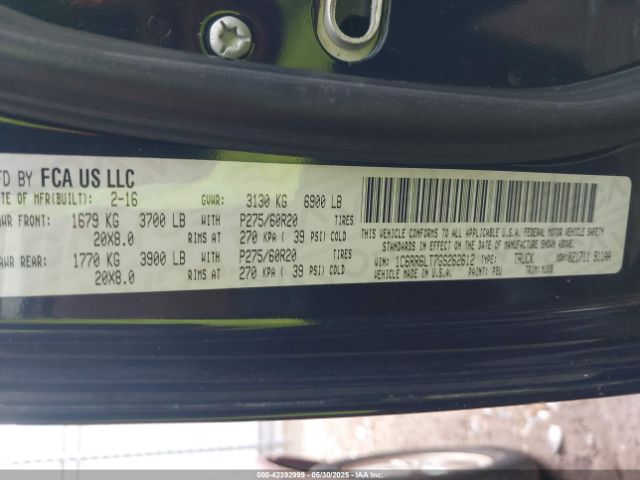2016 RAM 1500 1C6RR6LT7GS262612 Photo 8