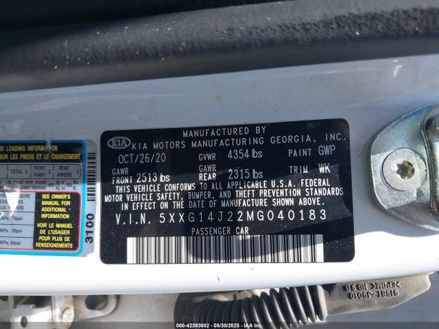 5XXG14J22MG040183 KIA t-gdi gamma ii