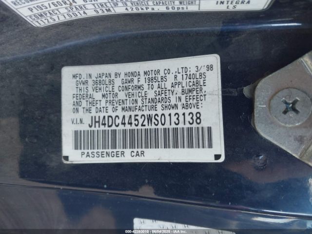 1998 ACURA INTEGRA JH4DC4452WS013138 Photo 8