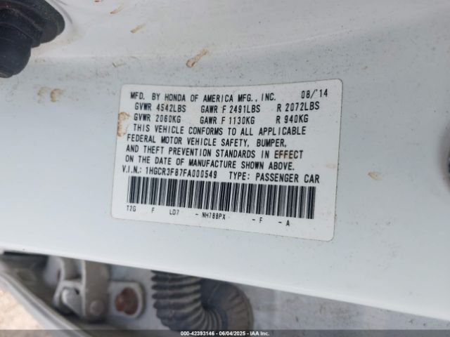 1HGCR3F87FA000549 Honda Accord Ex-l V-6