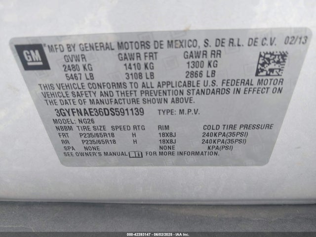 2013 CADILLAC SRX 3GYFNAE36DS591139 Photo 8
