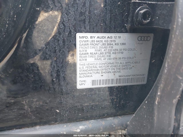 WA1LHAF70KD025261 Audi 2.0t