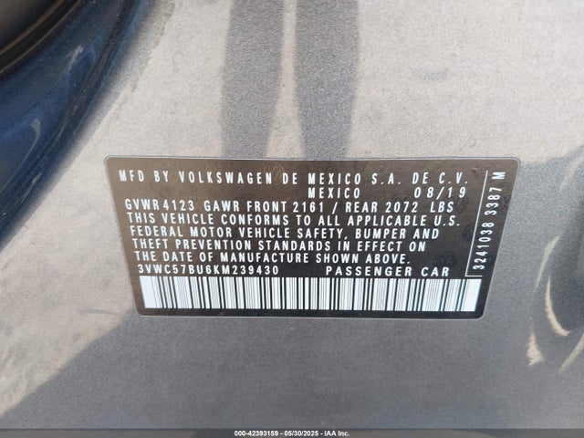3VWC57BU6KM239430 Volkswagen 1.4 tsi