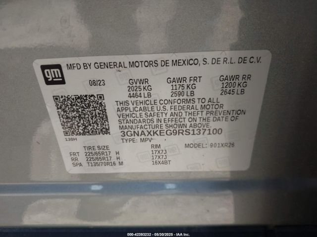 3GNAXKEG9RS137100 Chevrolet Equinox Fwd Lt