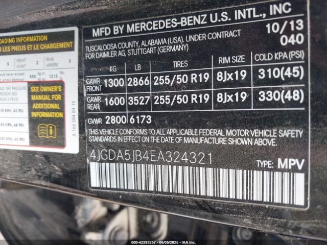 2014 MERCEDES-BENZ ML 350 4JGDA5JB4EA324321 Photo 8