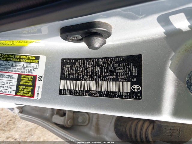 Toyota 2zr-fe 2014 5YFBURHE4EP096004 Image 9