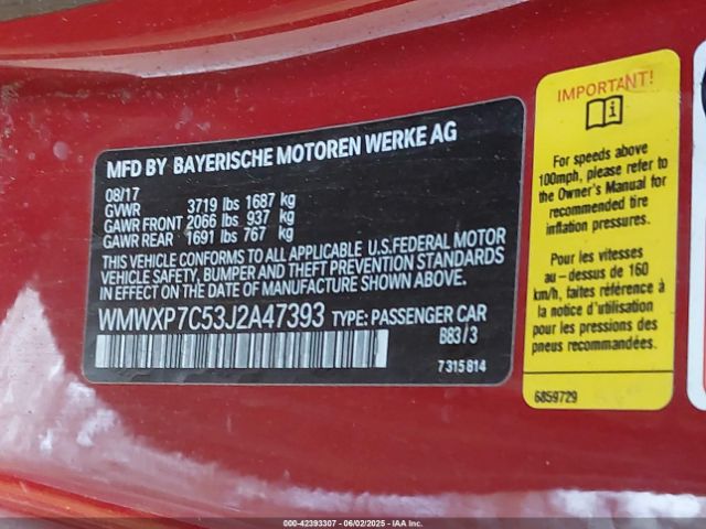WMWXP7C53J2A47393 Mini Hardtop Cooper S