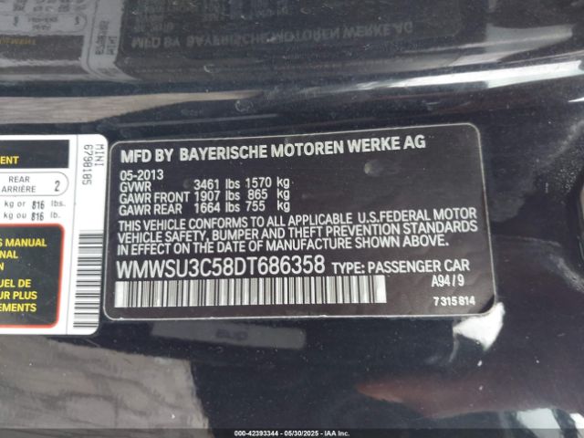 2013 MINI HARDTOP WMWSU3C58DT686358 Photo 8