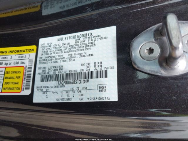 1FAGP8UH6R5131349 Ford Mustang Ecoboost Premium