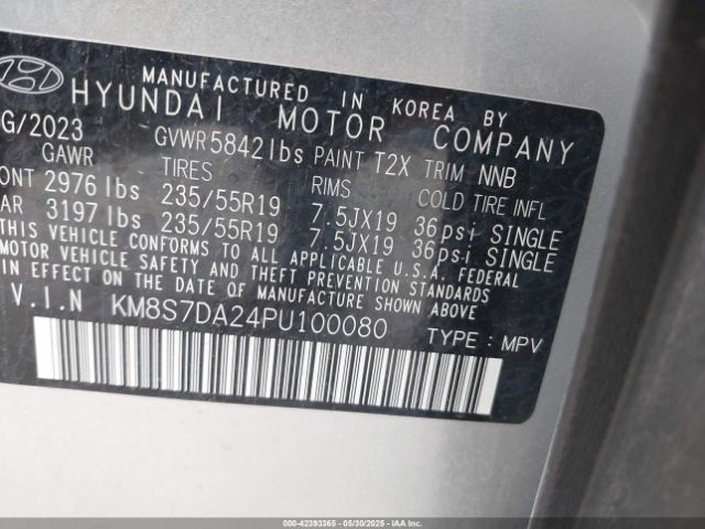 2023 HYUNDAI SANTA FE PLUG-IN HYBRID KM8S7DA24PU100080 Photo 8