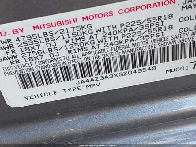 JA4AZ3A3XGZ049548 Mitsubishi Outlander Es