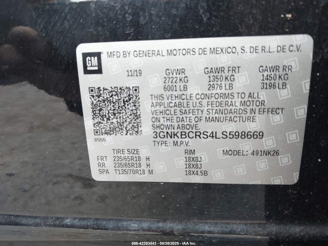 3GNKBCRS4LS598669 Chevrolet lgx