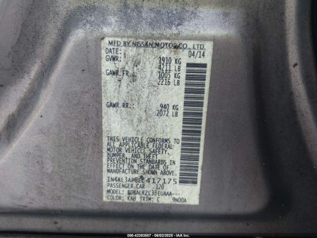 1N4AL3AP8EC417175 Nissan Altima 2.5 S