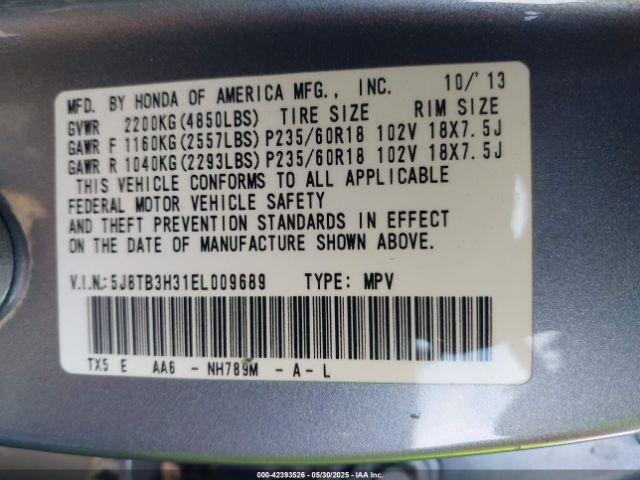 2014 ACURA RDX 5J8TB3H31EL009689 Photo 8