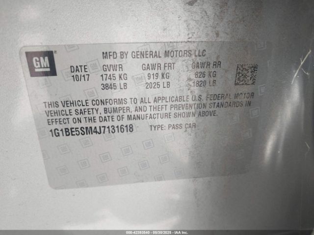 1G1BE5SM4J7131618 Chevrolet Cruze Lt Auto