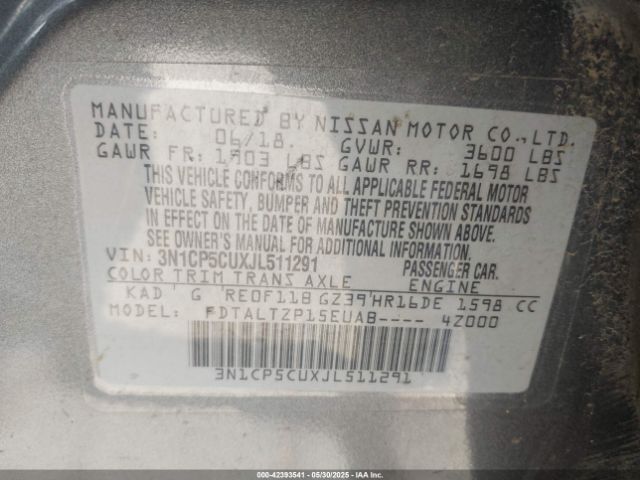 3N1CP5CUXJL511291 Nissan Kicks