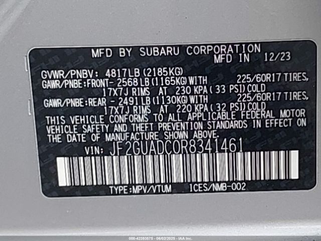2024 SUBARU CROSSTREK JF2GUADC0R8341461 Photo 8