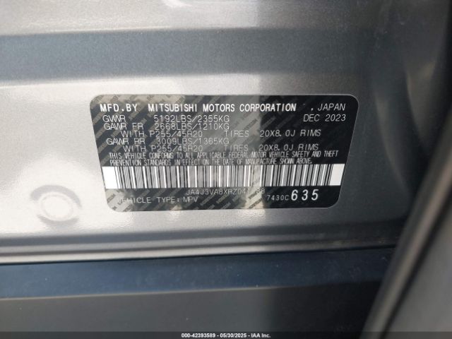 2024 MITSUBISHI OUTLANDER JA4J3VA8XRZ041588 Photo 8