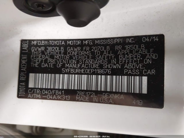Toyota 2zr-fe 2014 5YFBURHE0EP118676 Image 9