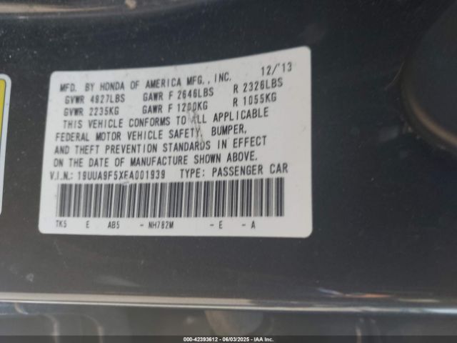 19UUA9F5XEA001939 Acura Tl 3.7